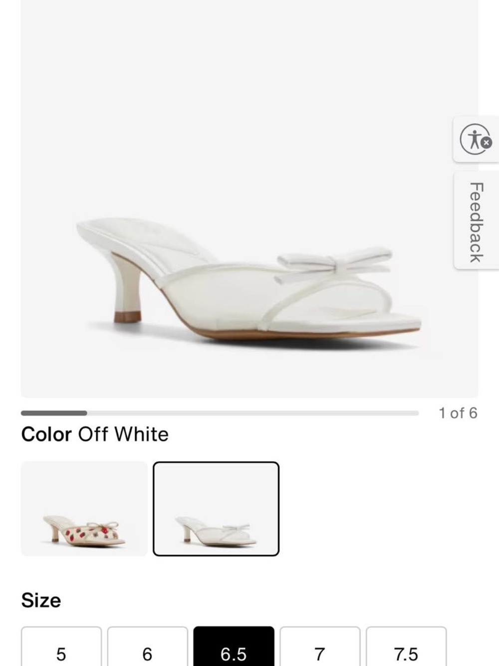 Aldo Off-White Bow Slide Heel